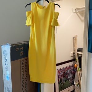 Yellow Calvin Klein work dress